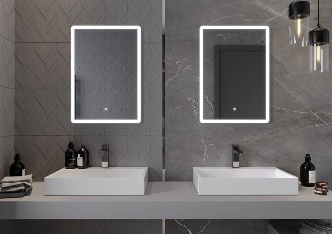 Oglinzi de baie cu iluminat LED 60x80cm