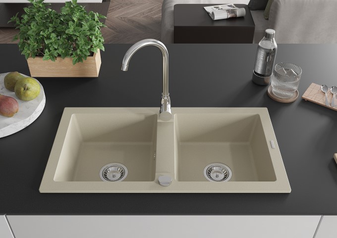 Chiuvete de granit cu două compartimente