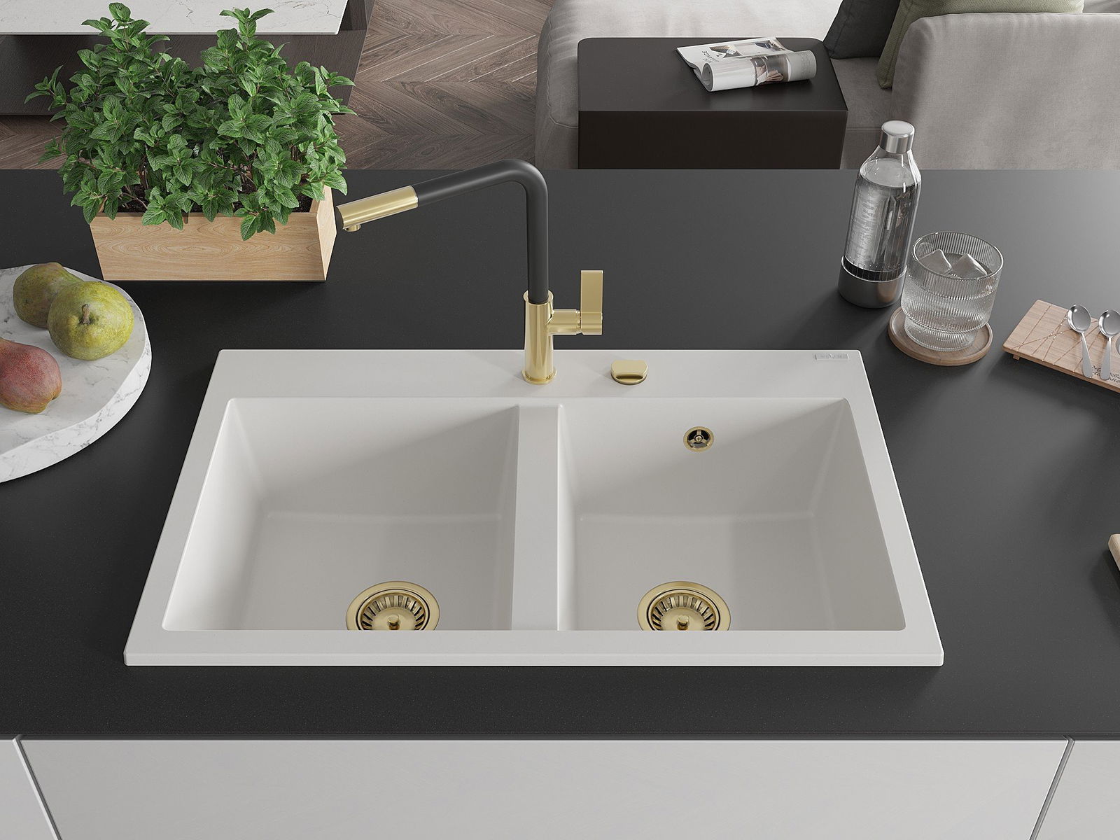 chiuvetă dublă mare