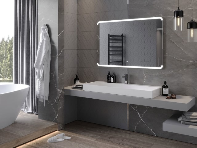 Oglindă de perete cu iluminare