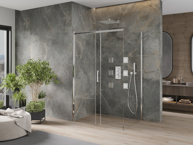 Gres maro Mexen în amenajarea băii