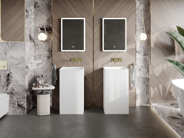 Plăci asemănătoare pietrei Mexen în baie