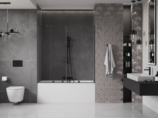 Plăci dreptunghiulare de podea în baie