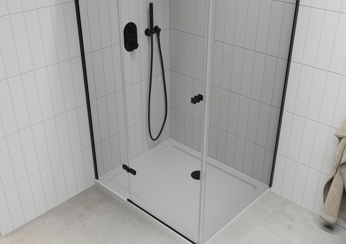 Cabine de duș cu cădiță negre