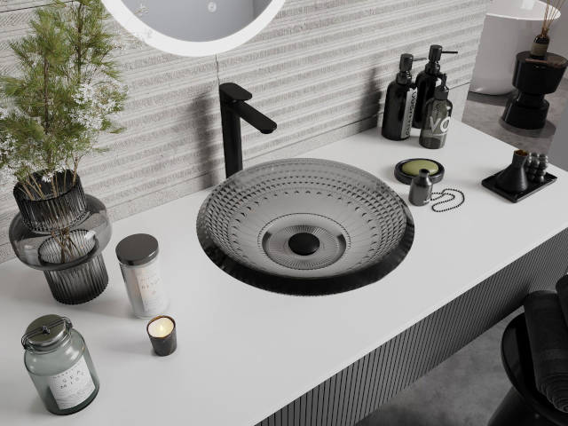 Dulap pentru lavoar cu blat alb