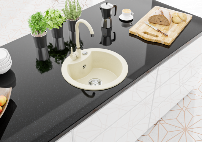 Chiuvete de granit cu baterie rotunde