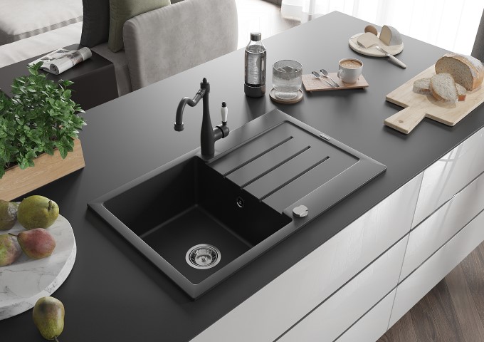 Chiuvete din granit cu picurător negre