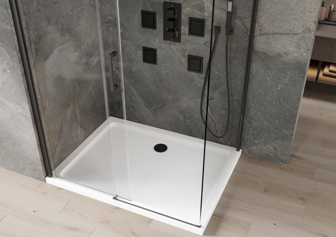 Cabine de duș semirotunde cu cadă 100x100