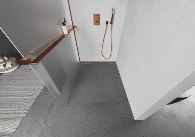 Baie cu podele vinilice din beton