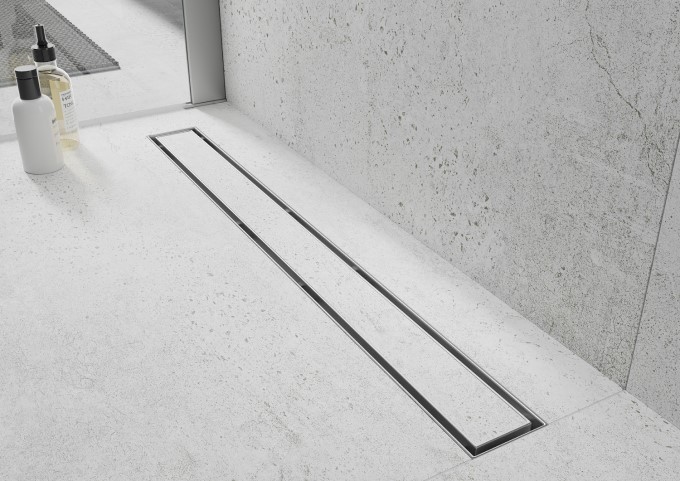 sifon linear cu posibilitatea de integrare a plăcii