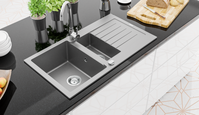 Alb, negru, gri în bucătăria modernă