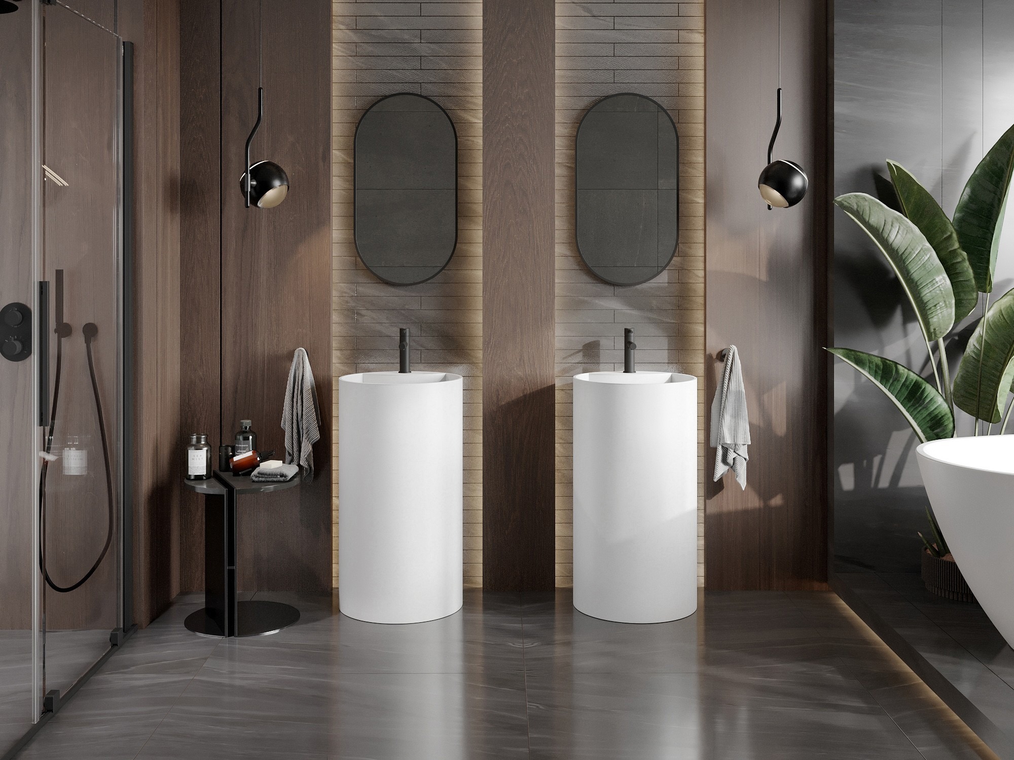 Accesorii din lemn în baie în stil boho