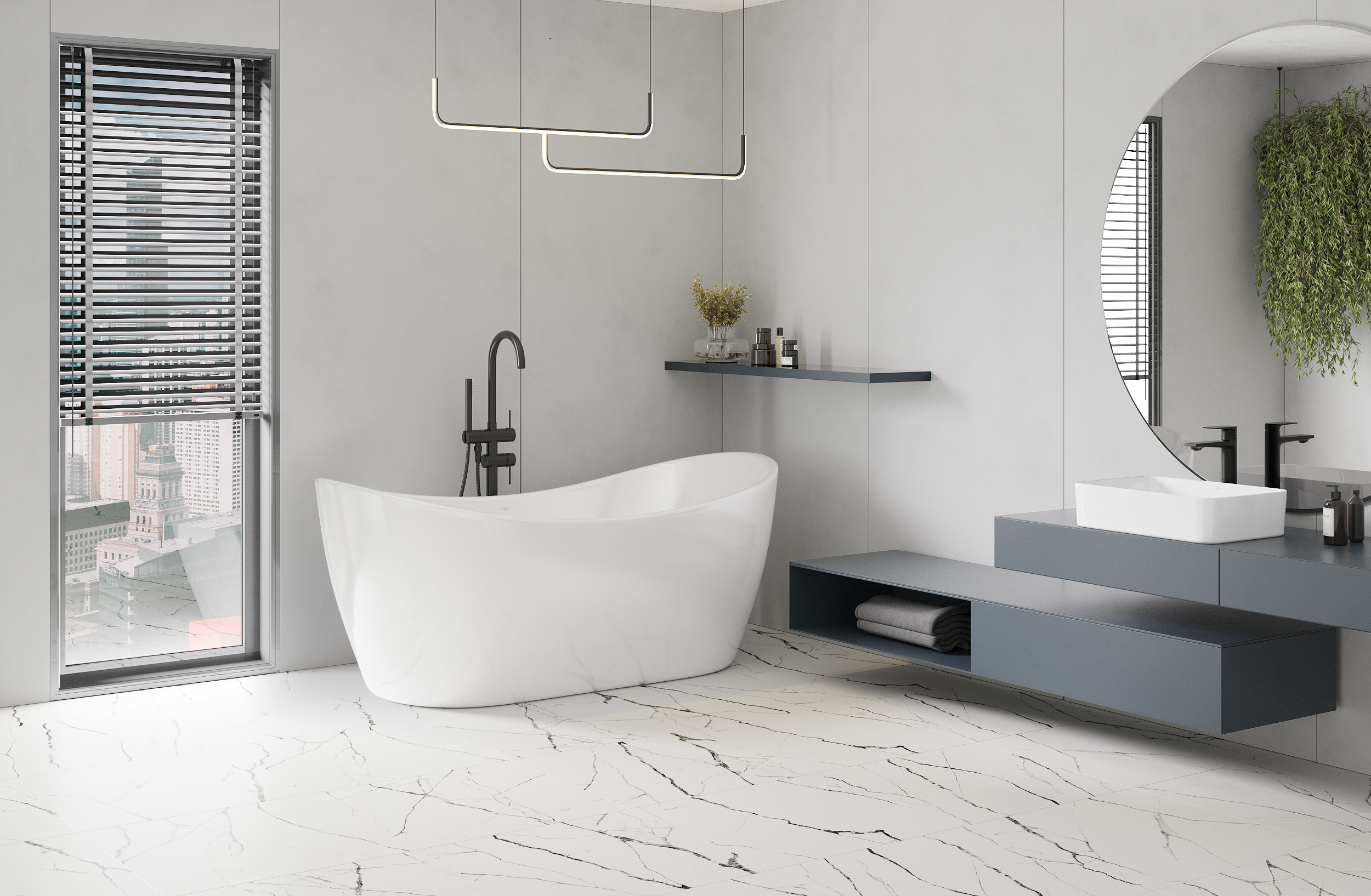 Cadă freestanding în stil modern